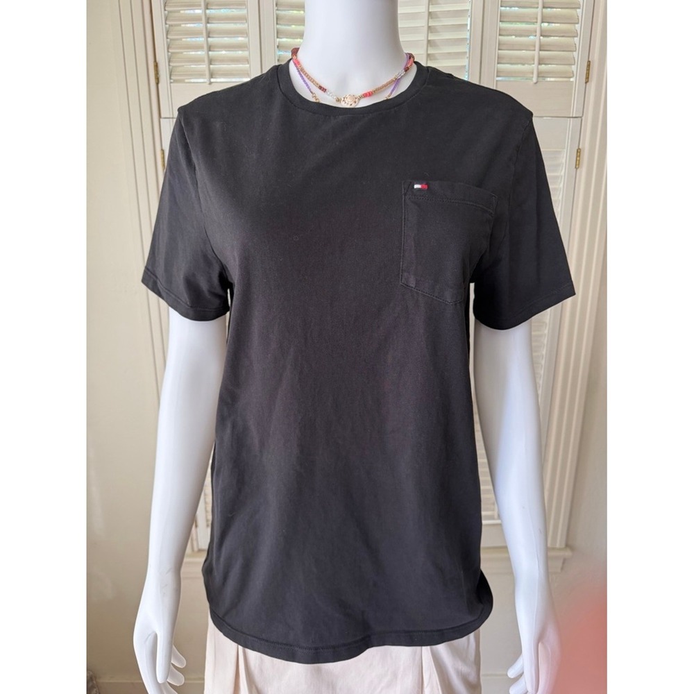 Tommy Hilfiger Black Short Sleeve Tee Petite S/P